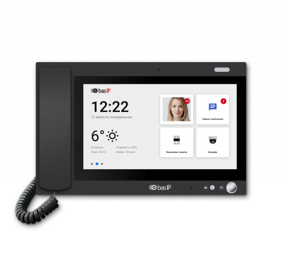 Bas IP AM-02 BLACK Монитор консьержа подъездного домофона с поддержкой SIP